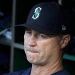 Mariners manager Scott Servais stands in the dugout before a game against the Pirates on Sept. 17, 2019, in Pittsburgh. (AP Photo/Gene J. Puskar)