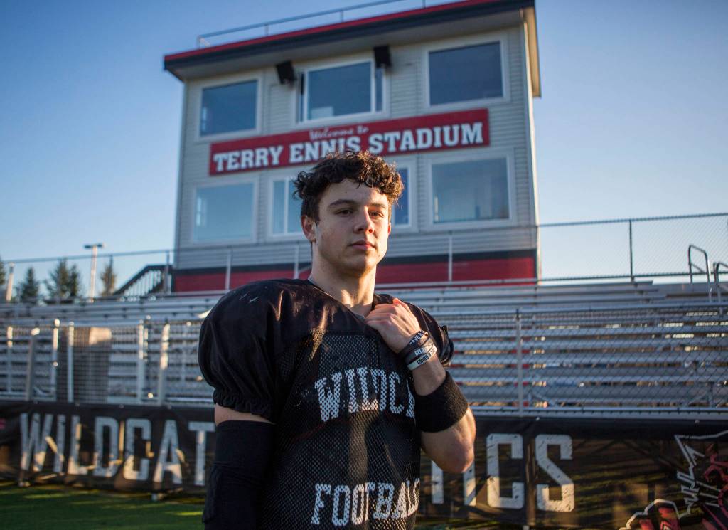 Defensive back Joe Ennis filled up the stat sheet while helping anchor a strong Archbishop Murphy defense. (Olivia Vanni / The Herald)