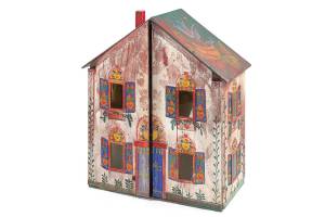Peter Hunt painted the folk art on this dollhouse in 1941