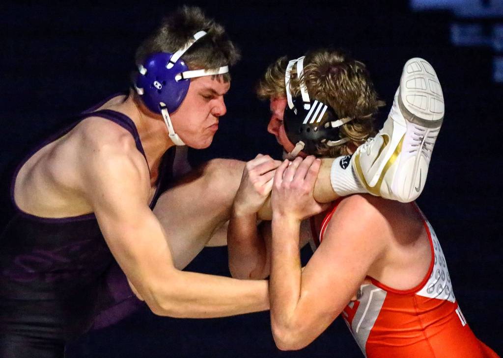Lake Stevens defeated Stanwood won 49-24 Thursday evening at Lake Stevens High School on December 12, 2019. (Kevin Clark / The Herald)