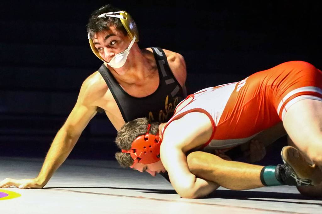 Lake Stevens defeated Stanwood won 49-24 Thursday evening at Lake Stevens High School on December 12, 2019. (Kevin Clark / The Herald)