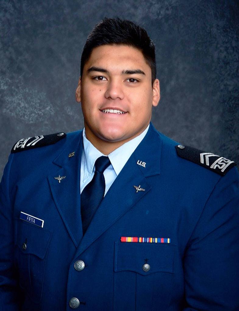Air Force nose guard Mosese Fafita