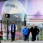 Boeing workers exit the companys factory in Renton on Monday. (AP Photo/Elaine Thompson)