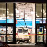 A van crashed into a Ross store in Burien injuring multiple people on Monday. (Andy Bao/The Seattle Times via AP)
