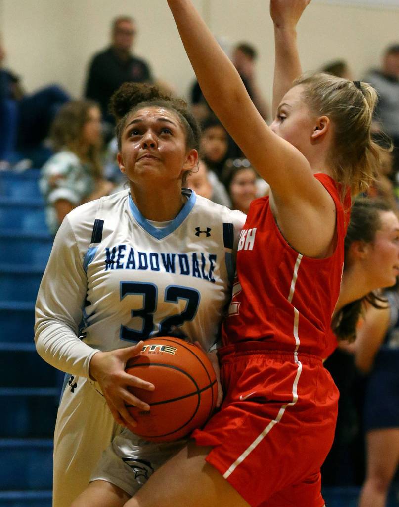 Meadwodale beat Snohomish 47-41 Tuesday evening at Meadowdale High School in Lynnwood. (Kevin Clark / The Herald)