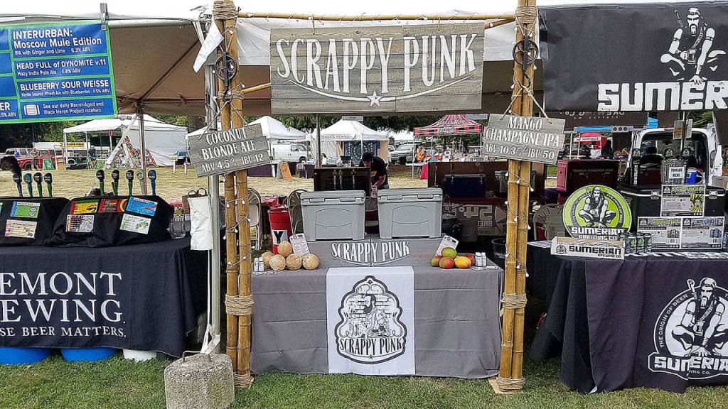 Scrappy Punks booth at the Washington Brewers Festival this year had a tiki hut theme. (Scrappy Punk Brewing)