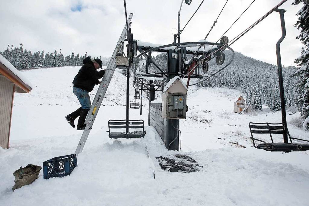 Stevens Pass, which opened Wednesday for the season, averages 460 inches of snowfall per year. (Ian Terry/Herald file)