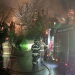 An unoccupied two-story home in the 6900 block of Fisher Road, north of Edmonds, was damaged extensively in a fire Wednesday night. (South County Fire)