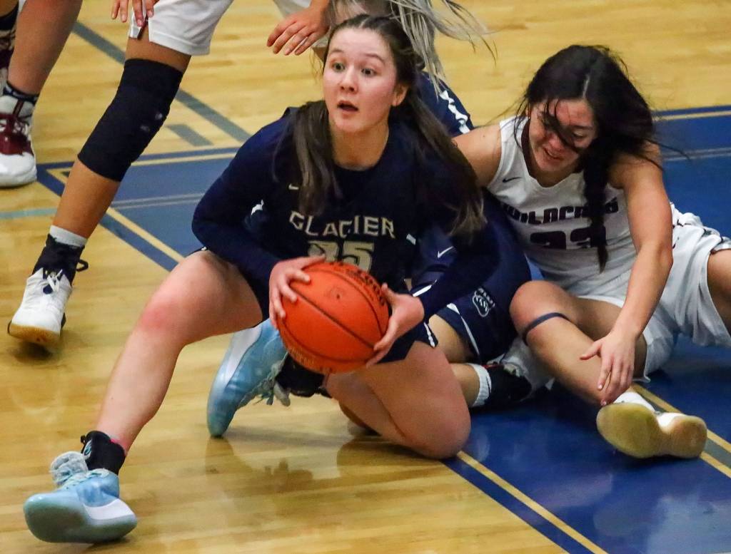Glacier Peak fell to Mt. Spokane, 58-55, Friday evening at Glacier Peak High School in Snohomish on December 27, 2019. (Kevin Clark / The Herald)