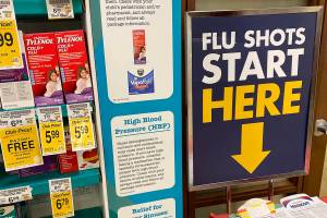 Flu shots are available at a variety of places throughout Snohomish County, including this Safeway in Everett. (Sue Misao / The Herald)