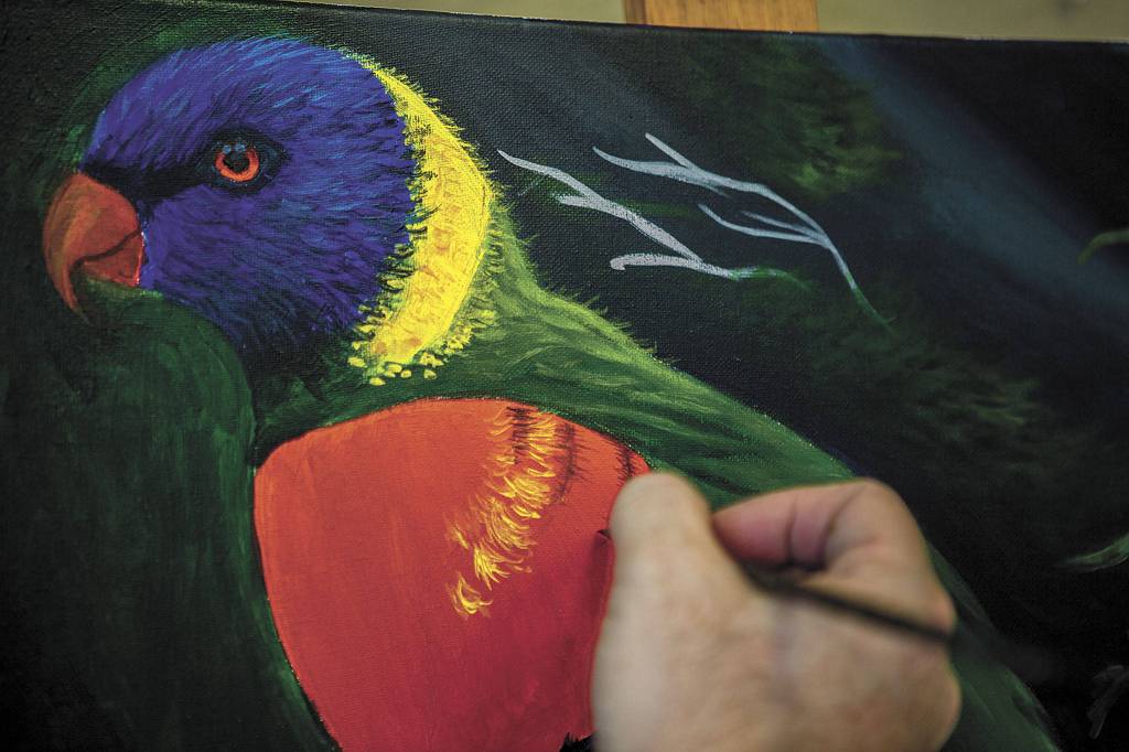 Pete Barth teaches about a half-dozen courses throughout the year, including painting, watercolors and drawing with pastels and colored pencils. (Olivia Vanni / The Herald)