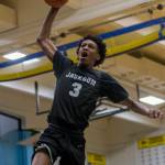 Jacksons Jaylen Searles dunks during the game at Mariner High School on Friday, Jan. 3, 2020 in Everett, Wash. (Olivia Vanni / The Herald).