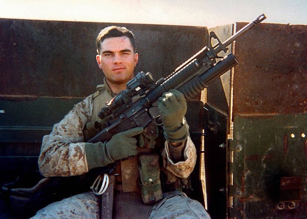 Marine Cpl. Jeffrey Starr in Ramadi, Iraq, in a photo from 2005. He was killed that year on Memorial Day. (Courtesy the Starr family)
