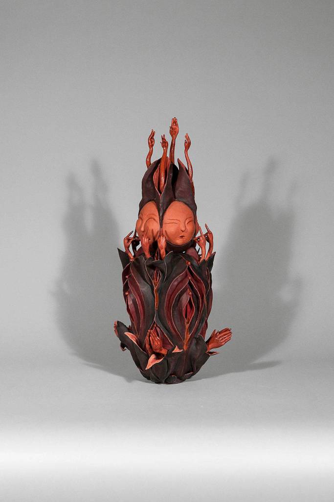 Venus Jar 3 was inspired by Buddha statues and Izanami, the Shinto goddess of creation and death. (Sarah D. King)