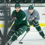 Ty Kolle practices with the team at Angel of the Winds Arena on Thursday, Jan. 9, 2020 in Everett, Wash. (Olivia Vanni / The Herald).