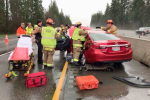Possible life-threatening injuries for person in I-5 wreck