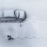 A man walks through fresh snow in downtown Everett on Wednesday, Jan. 15, 2020. (Olivia Vanni / The Herald)