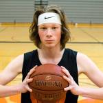 Sam Sylliaasen poses during practice on Friday, Jan. 17 at Granite Falls High School. (Katie Webber / The Herald)