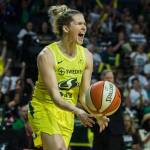 Sami Whitcomb and the Seattle Storm will play eight regular-season games in the 2020 season at Angel of the Winds Arena in Everett. (Olivia Vanni / The Herald)