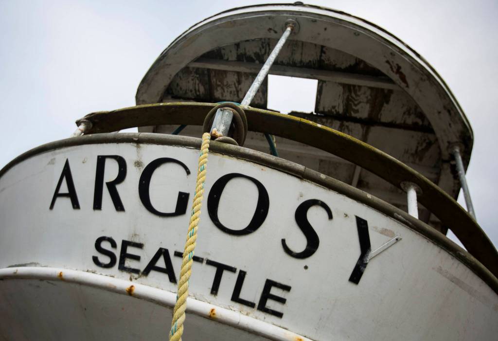 The stern of the Argosy on Friday in Tulalip. (Olivia Vanni / The Herald)