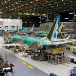 This 2015 photo shows a Boeing 737 Max airplane being built on the assembly line in Renton. (AP Photo/Ted S. Warren, File)