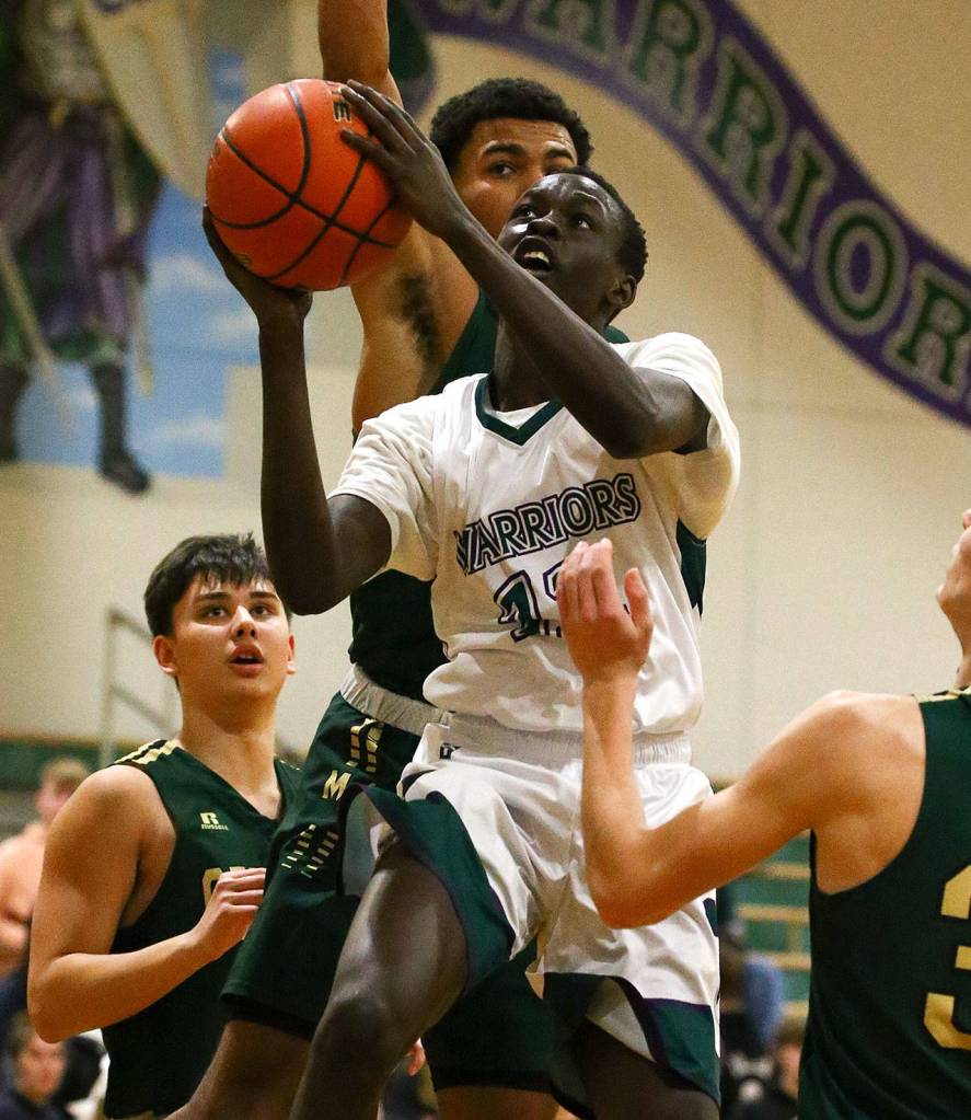 Edmonds-Woodway defeated Marysville Getchell 60-57 Friday evening at Edmonds-Woodway High School. (Kevin Clark / The Herald)