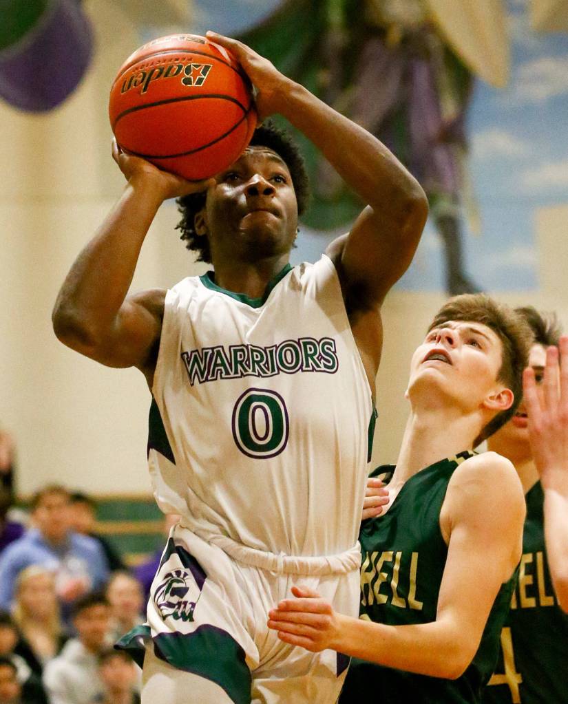 Edmonds-Woodway defeated Marysville Getchell 60-57 Friday evening at Edmonds-Woodway High School. (Kevin Clark / The Herald)