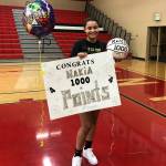 Lynnwoods Nakia Boston poses after surpassing 1,000 career points in a game against Snohomish on Friday evening. (Photo provided by Brandon Newby)
