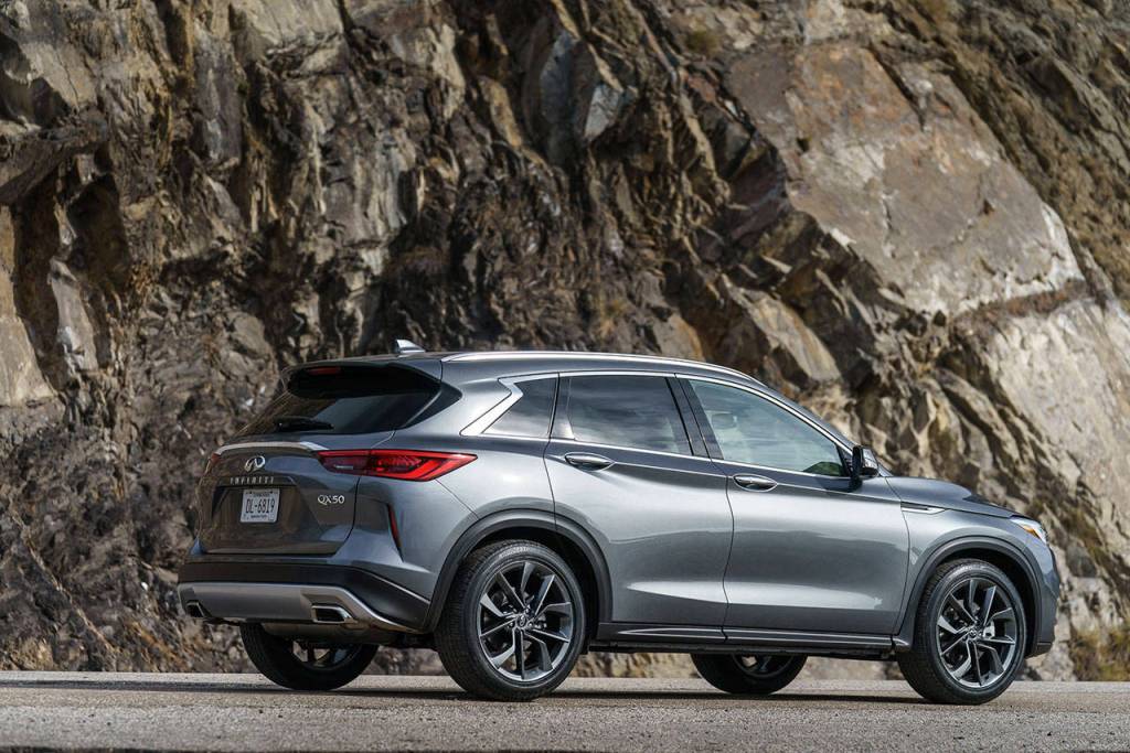 The 2020 Infiniti QX50 is powered by a unique variable-compression four cylinder turbocharged engine generating 268 horsepower. (Manufacturer photo)
