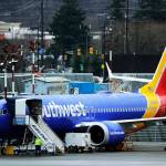 A Southwest Airlines Boeing 737 Max airplane parked last month at Renton Municipal Airport in Renton. (AP Photo/Ted S. Warren)