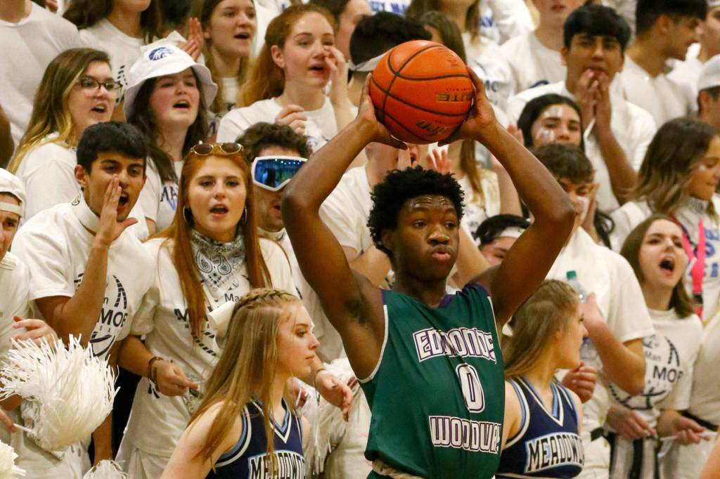 Meadowdale defeated Edmonds-Woodway, 64-53, Friday evening at Meadowdale High School in Lynnwood January 24, 2019. (Kevin Clark / The Herald)