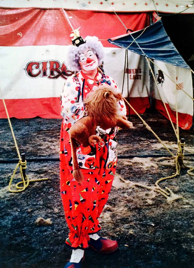 Carolyn Jean Hunt poses for a poster as one of her alter egos  Buttons the Clown. (Family photo)