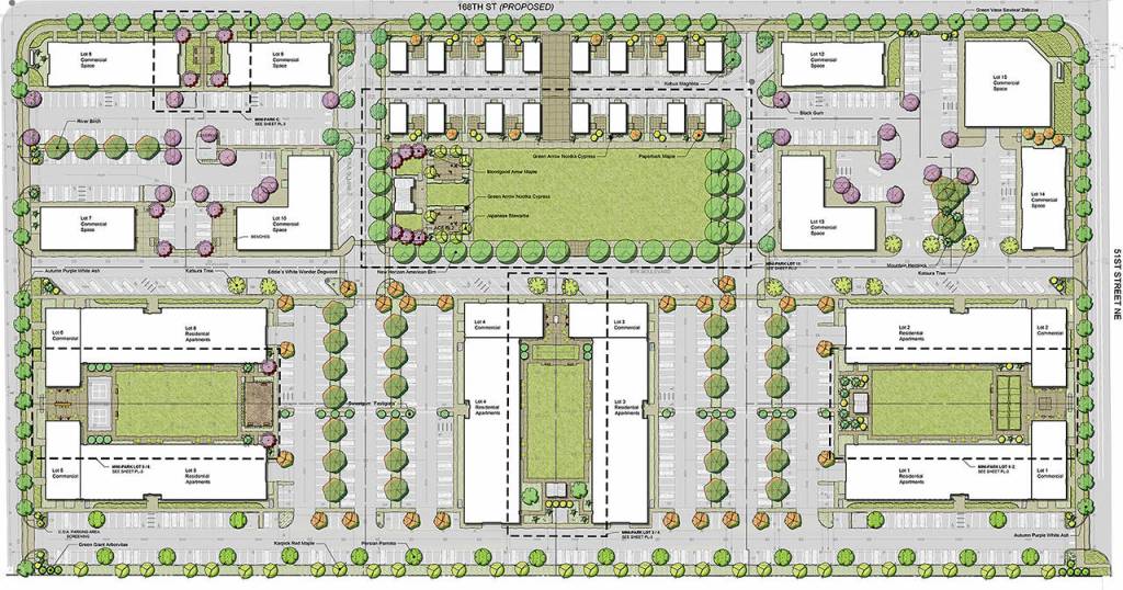 Aerial illustration of 51st Ave Urban Village.
