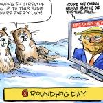 Editorial cartoons for Groundhog Day, Sunday, Feb. 2