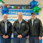 Community Transit bus drivers Jack Bartlett, David Eddy and Neil McKay have each recieved a One Million Mile Driver Award. (Communtiy Transit)