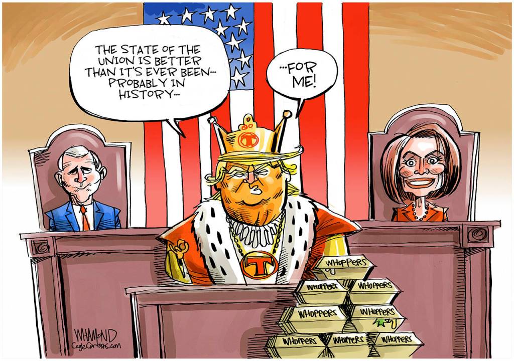 Editorial cartoons for Thursday, Feb. 6