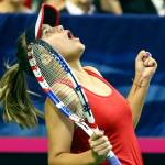 FedCup 2020 qualifying match Saturday evening at Angel of the Winds Arena in Everett on February 8, 2020. (Kevin Clark / The Herald)