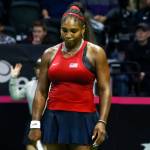 FedCup 2020 qualifying match Saturday evening at Angel of the Winds Arena in Everett on February 8, 2020. (Kevin Clark / The Herald)