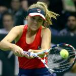 FedCup 2020 qualifying match Saturday evening at Angel of the Winds Arena in Everett on February 8, 2020. (Kevin Clark / The Herald)