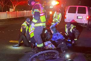 Cyclist hospitalized after van driver hits her in Lynnwood