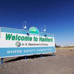 This 2019 photo shows a Welcome sign at the Hanford Nuclear Reservation near Richland. (AP Photo/Elaine Thompson, File)