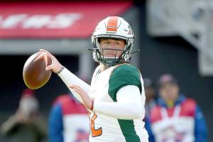 Quarterback Brandon Silvers and the rest of the XFLs Seattle Dragons make their home debut Saturday at CenturyLink Field. (AP Photo/Will Newton)