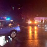 Two cars crashed Saturday night at 176th Street SW. and Olympic View Drive in Lynnwood. A driver was arrested for investigation of DUI. (Lynnwood Police Department)