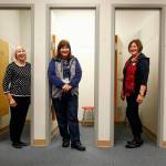 In 2017, Assistance League of Everett volunteers stand ready in fitting rooms that help Operation School Bell provide new clothes to local kids. They are Carla Hogan (left), Donna Day and Nancy Juntwait. The Nysether Family Foundation has donated more than $270,000 to the nonprofit in memory of volunteer Shirley Nysether, who died last year. (Dan Bates / The Herald)