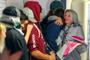 A loving send-off for a teacher students call ‘Mom’