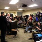 Dr. Jeff Duchin, Health Officer, Public Health – Seattle & King County, addresses a news conference Saturday in Seattle. A man in his 50s with underlying health conditions became the first coronavirus death on U.S. soil. A spokesperson for EvergreenHealth Medical Center said the person died in the facility in the Seattle suburb of Kirkland. (AP Photo/Elaine Thompson)