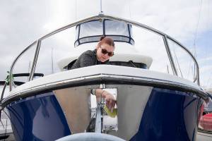 With mop, brush and elbow grease, she sweats the details