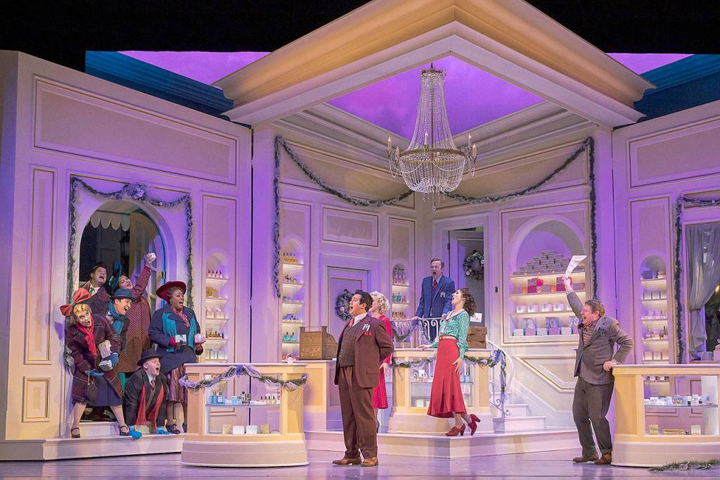 The cast of She Loves Me, which opened Feb 28 at the Everett Performing Arts Center. (Tracy Martin / Village Theatre)