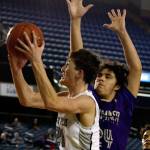 Glacier Peak defeated Sumner, 57-52, to advance to the semifinalsThursday evening at the Tacoma Dome on March 5, 2020. (Kevin Clark / The Herald)