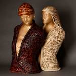 She and They by Nancy Loorem Adams of Langley is made of stone clay, paper mache, pigment and cane. (Michael Stadler)